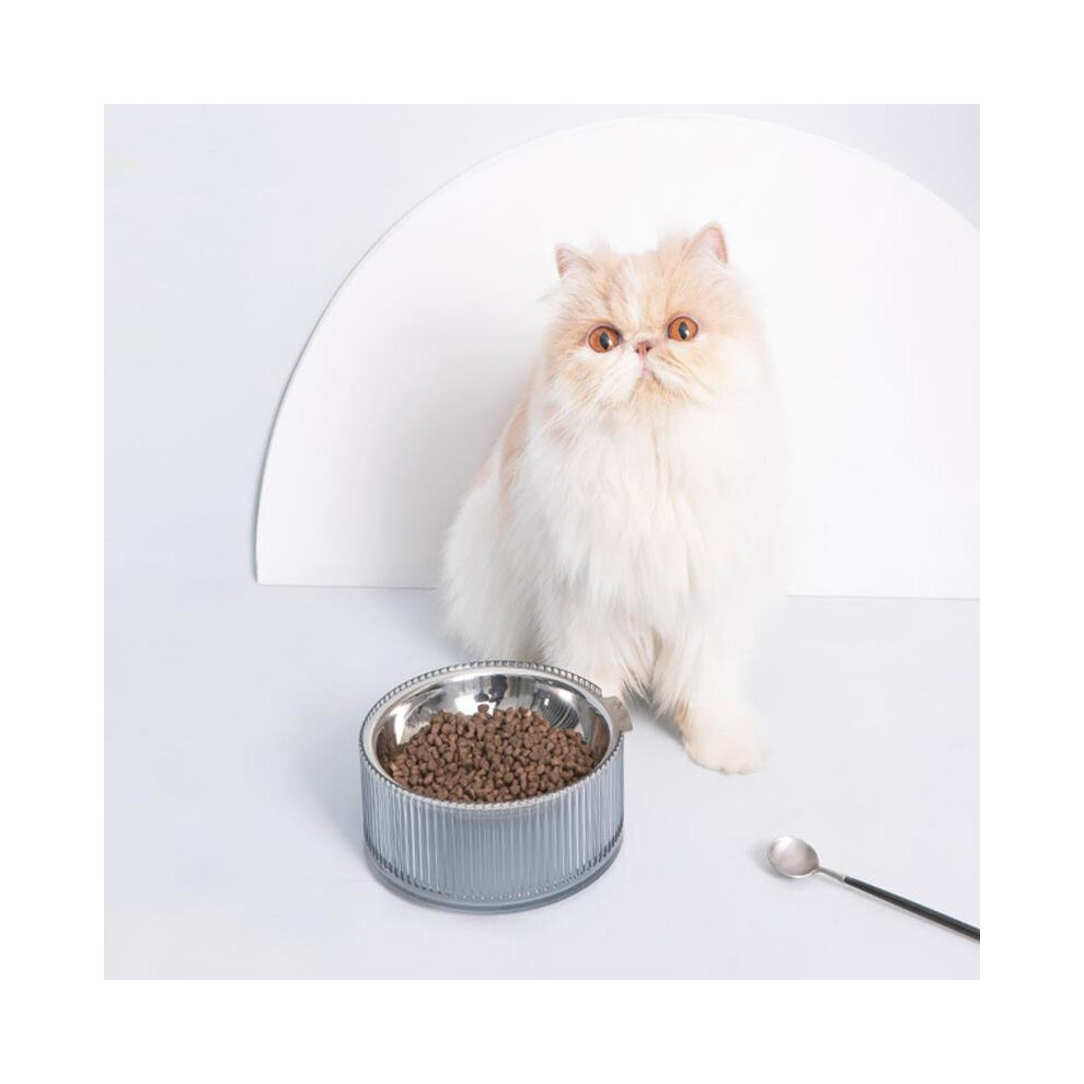 (Light Green) Food Grade Antibacterial Stainless Steel Cat Food Bowl Detachable Pet Bowl