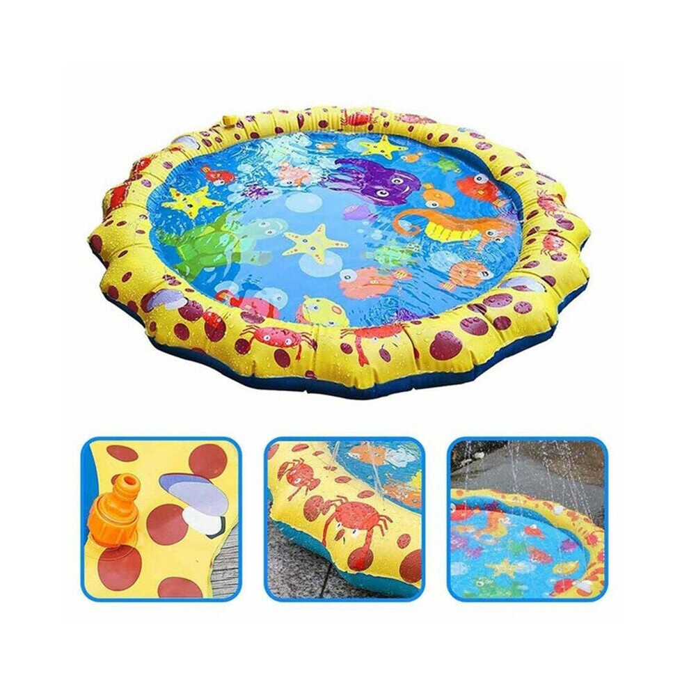 Yellow Lace Inflatable Water Spray Cushion Inflatable Toy Lawn Beach Game Toys