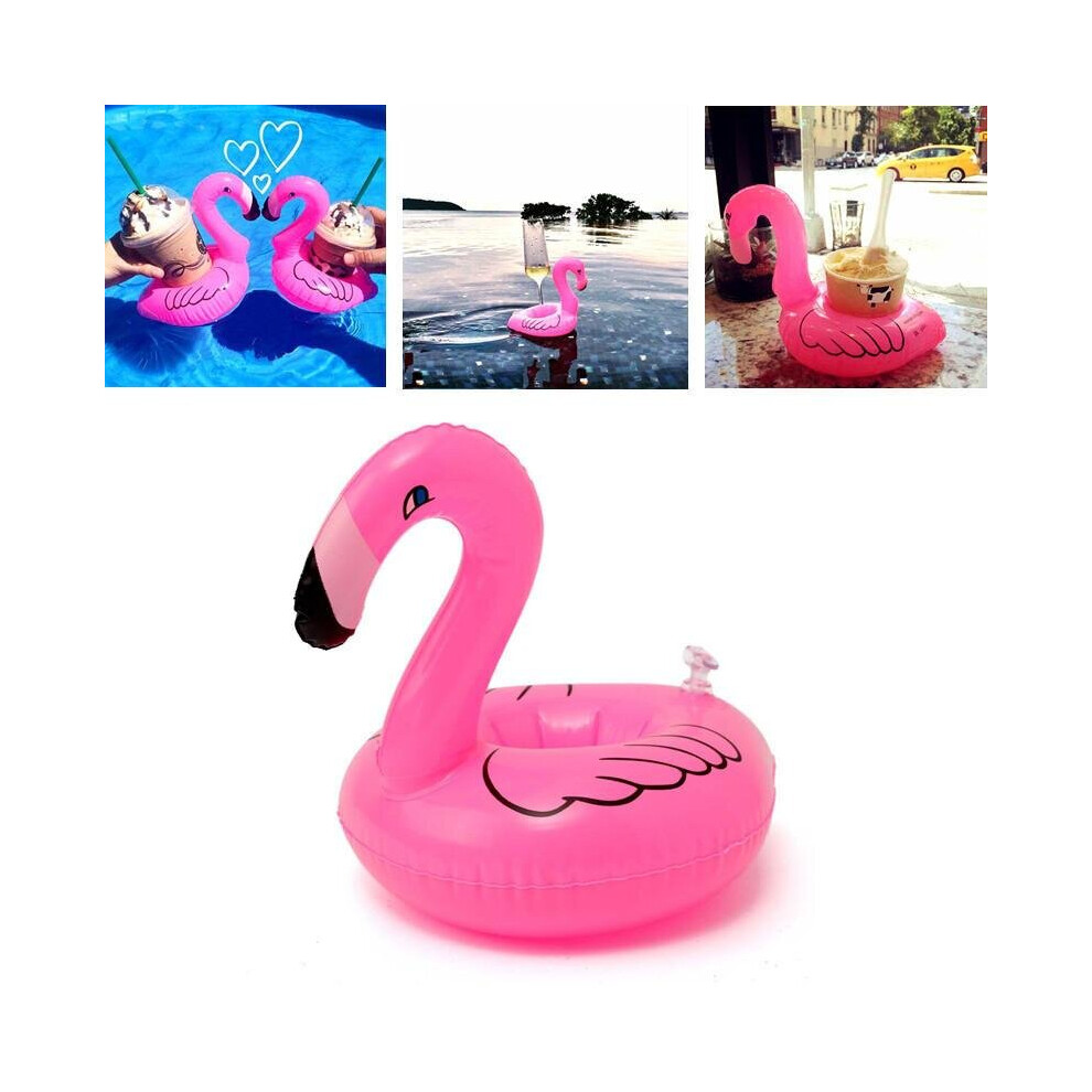 5PCS Inflatable Flamingo Drink Can Holder Party Pool Home Decor Kids Toy