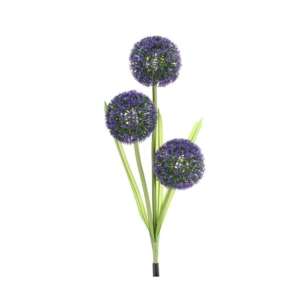 (Purple) Dandelion LED Optical Fiber Solar Power Outdoor Light Lamp