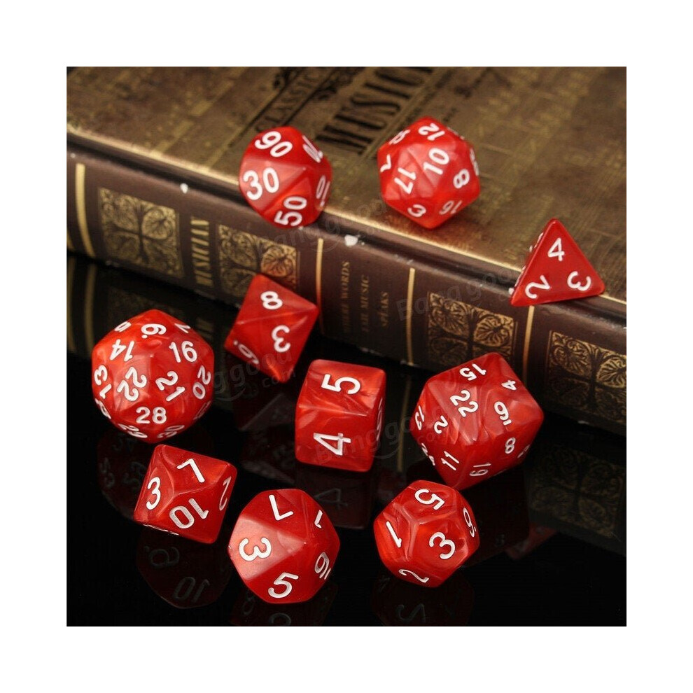 () 10pc/Set TRPG Games Gaming Dices D4-D30 Multi-sided 6Color