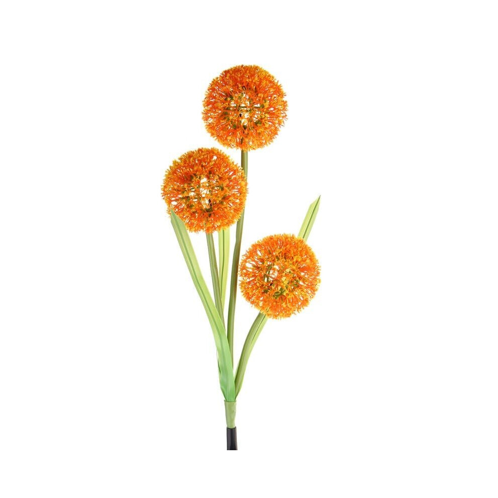 (Orange) Dandelion LED Optical Fiber Solar Power Outdoor Light Lamp