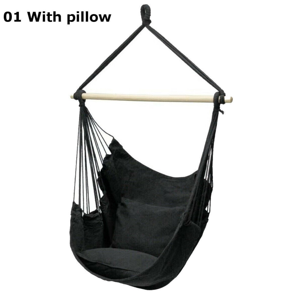 (Type A) Portable Hammock Chair Swing Seat Home Garden Outdoor Camping Pillows