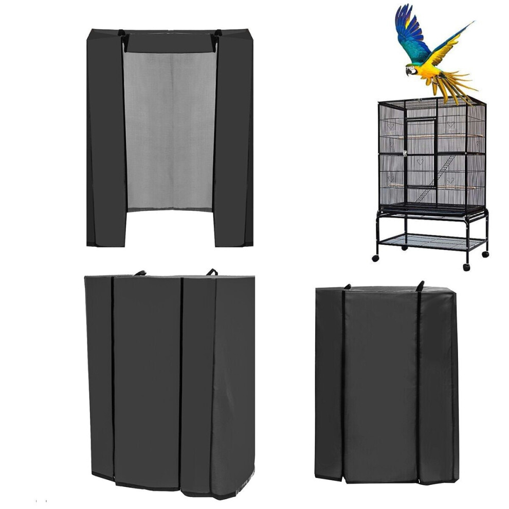 (Black) Universal sunshade Bird Cage Cover Breathable dustproof Bird Parrot Nests Cover Light proof Cage Cover Bird Supplies