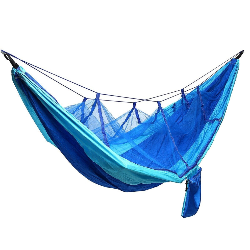 (Blue) Camping Mosquito Nets Hammocks, Ultralight Camping Hammock Beach Swing Bed Hammock for the Outdoors Backpacking Survival or Travel