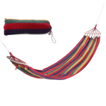 (Red, S) Ultralight Camping Hammock with Storage Bag Portable Rainbow Canvas Outdoor Activities Swing