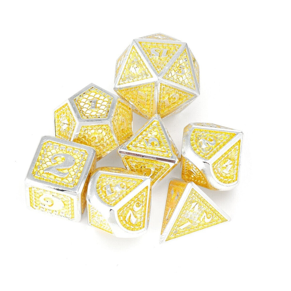 () Beutiful Color Metal Polyhedral Dice Multi-side Set For DND RPG MTG Role Playing Board Game With Cloth Bag