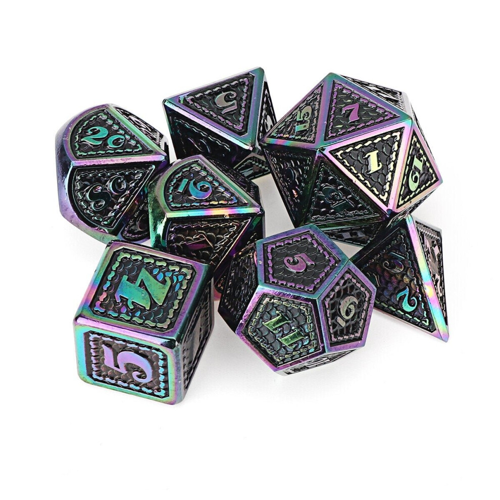 () Beutiful Color Metal Polyhedral Dice Multi-side Set For DND RPG MTG Role Playing Board Game With Cloth Bag