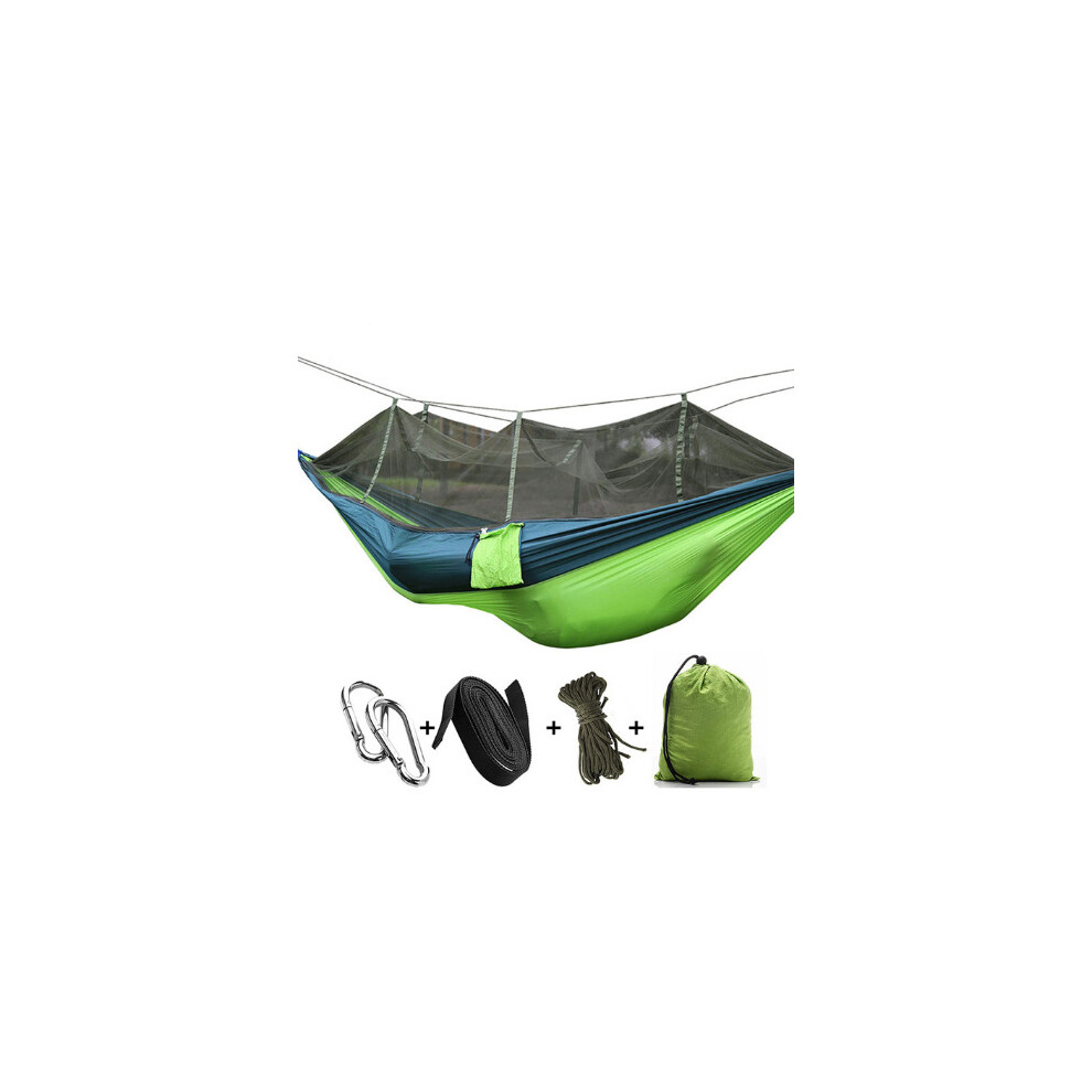 (Light Green) Ultralight Parachute Hammock Hunting Mosquito Net Double Person Sleeping Bed Garden Outdoor Camping Portable Hammock