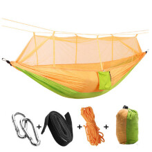 (Yellow) Ultralight Parachute Hammock Hunting Mosquito Net Double Person Sleeping Bed Garden Outdoor Camping Portable Hammock