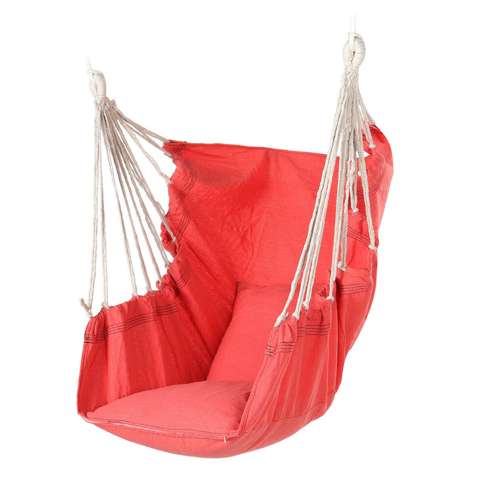 (Pink) Max Load 200KG Hanging Rope Chair Hammock Swing Seat Indoor Outdoor Patio Porch Garden Supplies