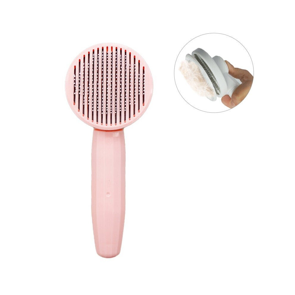 (Pink) Multi-color PP Pet Hair Removal Comb Non-slip Pet Grooming Comb Pet Massage Comb Brush