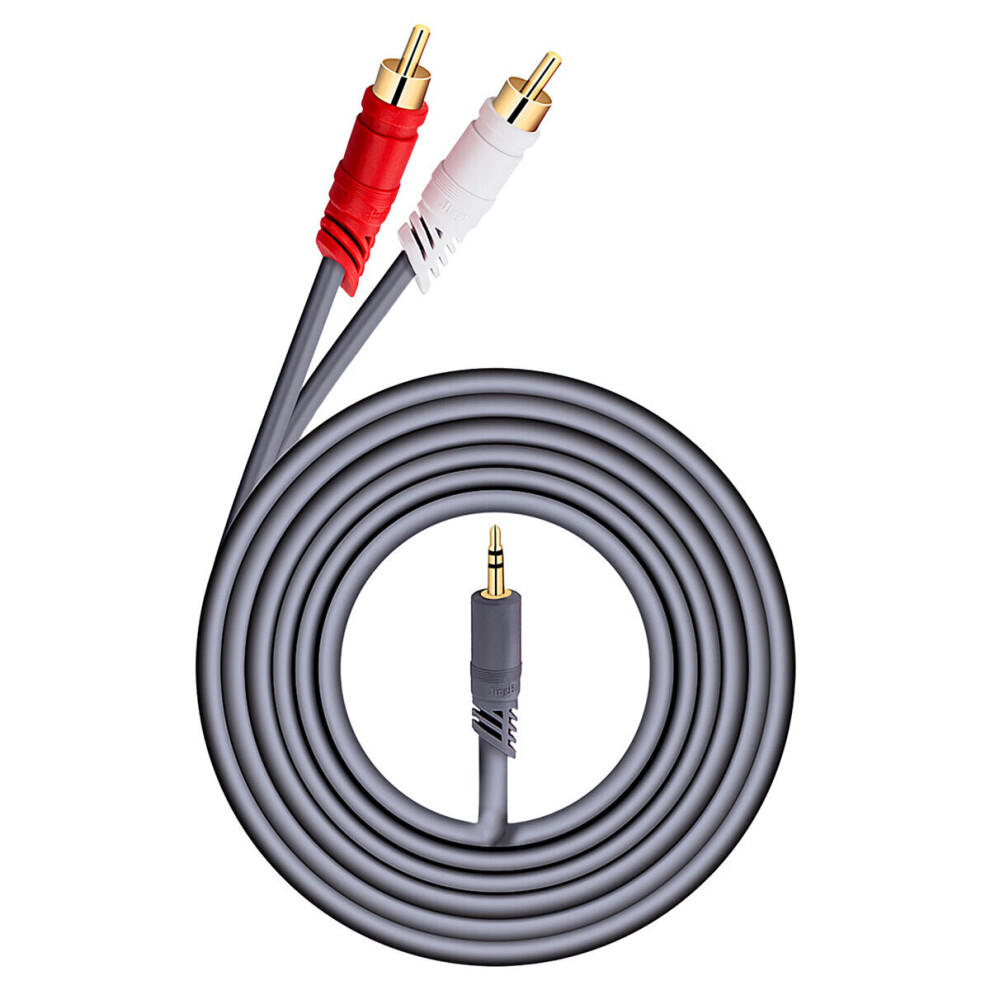 (1.5M) 3.5mm to 2RCA Audio Cable 3.5mm HiFi Stereo RCA AUX Cable Y Splitter Cable for Mobile Phones Computers Amplifiers Speakers Cable