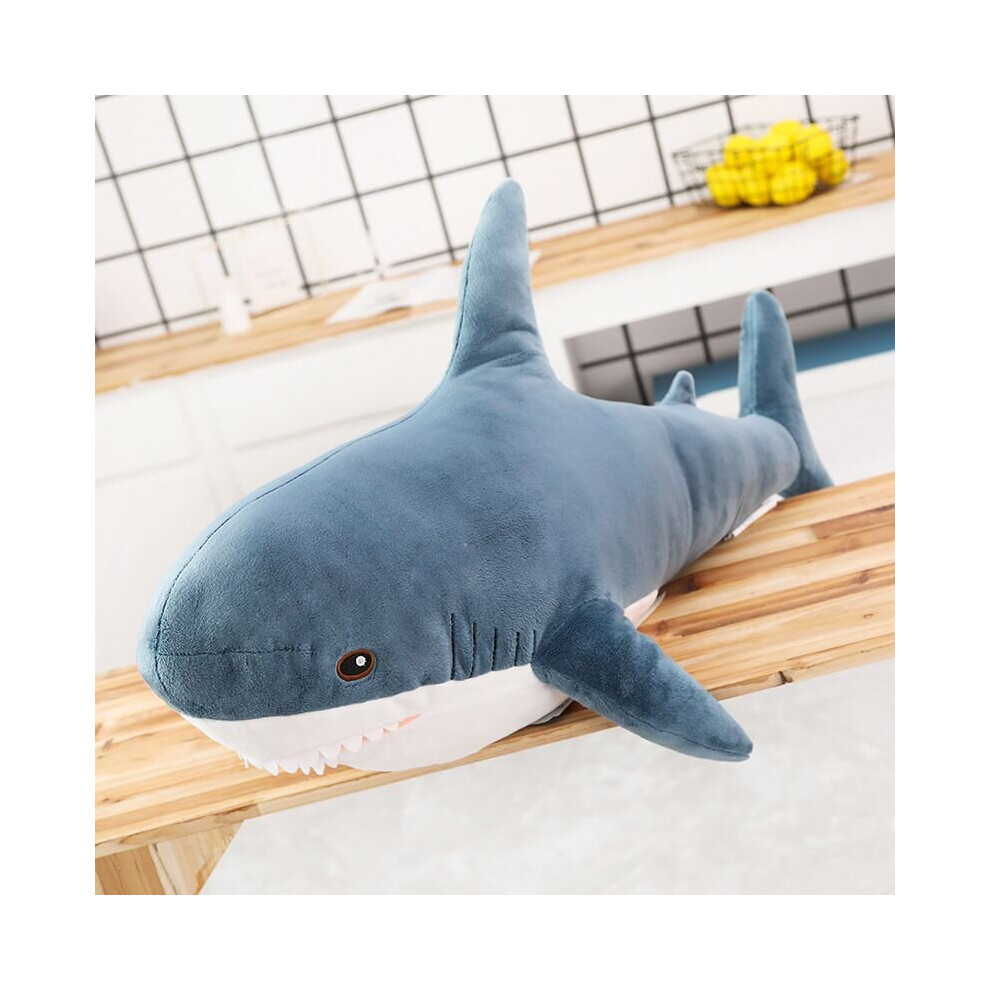 (, 60Cm) 15/45/60Cm Shark Plush Pillow Sleep Reading Cushion Soft Animal Doll Kids Gift Blue