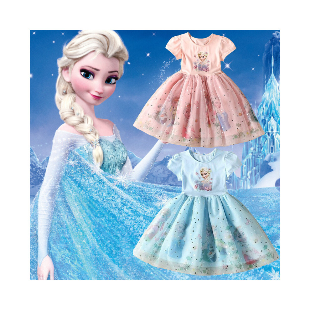 Fancy Dress Elsa Costumes For Little Girls Girls Kids Elsa Fancy Dress Up  Costume Princess Birthday Party