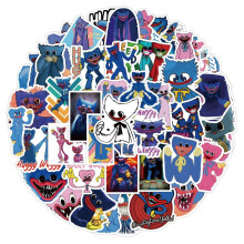 50 Pcs Pvc Poppy Playtime Huggy Wuggy Waterproof Stickers Cartoon Anime Graffiti