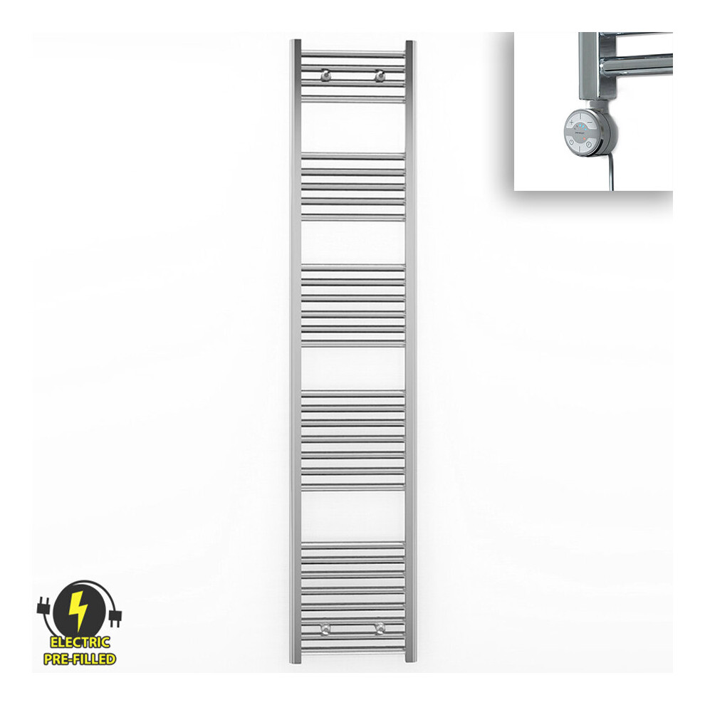 (300 X 1700Mm (Btu: 1442), With Moa Thermostatic Element) 300Mm Wide Chrome Electric Towel Rail With Thermostatic Element 5056616501368