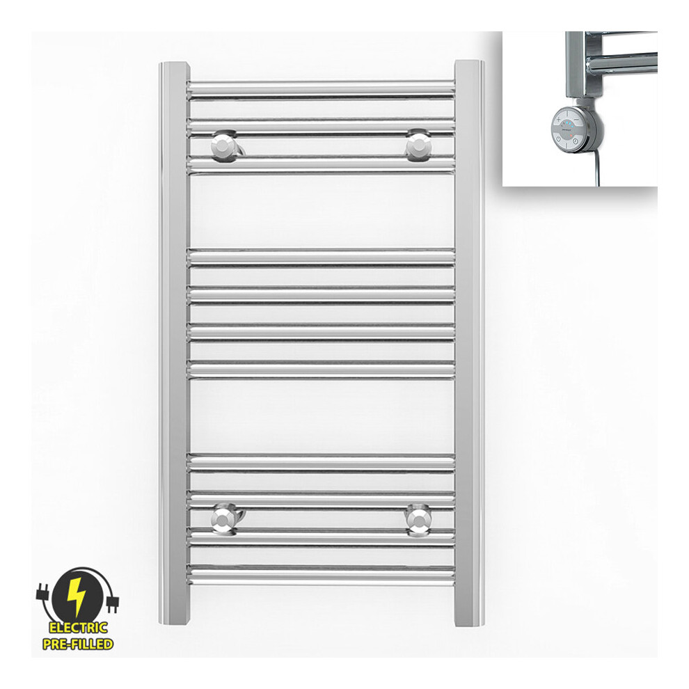 (350 X 600Mm (Btu: 554), With Moa Thermostatic Element) 350Mm Wide Chrome Electric Towel Rail With Thermostatic Element 5056616501450