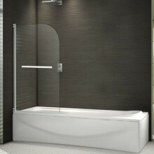 Aica 800x1400mm 180Pivot Glass Over Bath Shower Screen Door Panel K2