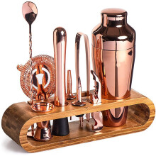 Cocktail Bar set Mixology Bartender Kit: 10-Piece Bar Tool Set with Stylish Bamboo Stand
