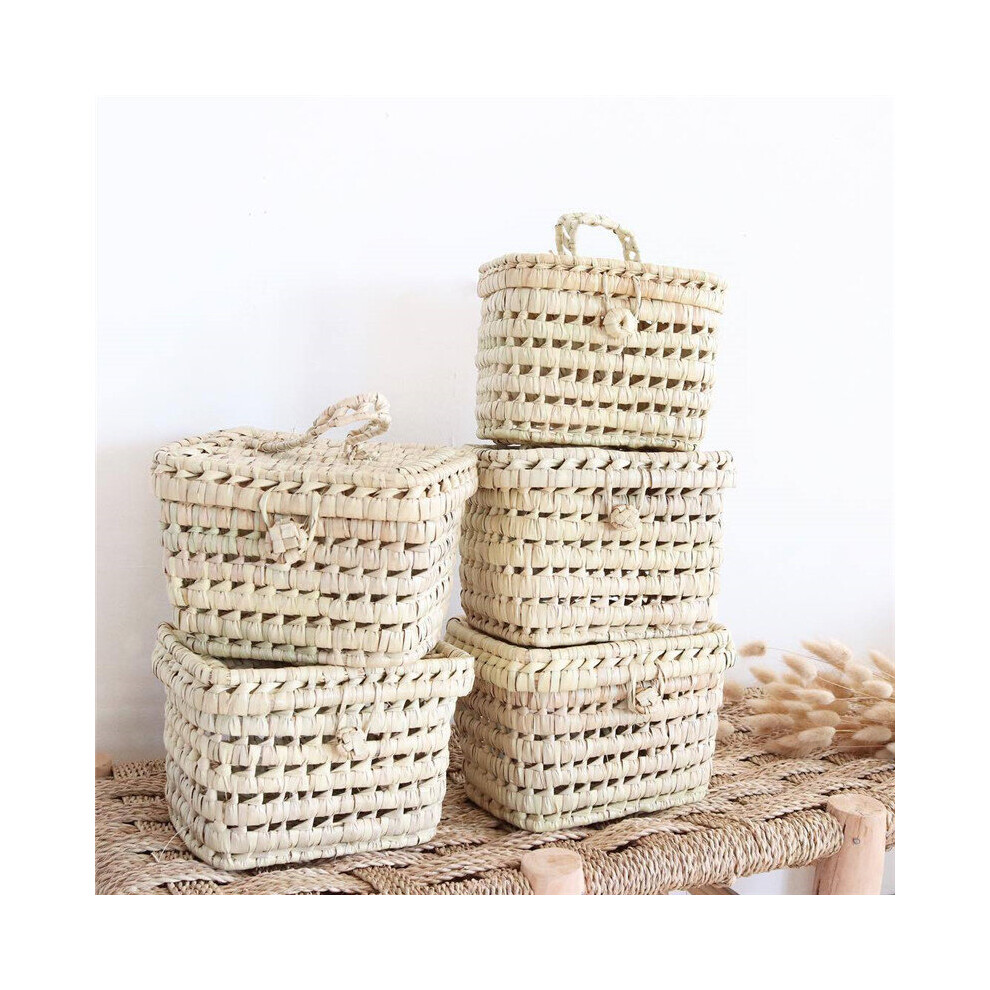 Handmade Rattan Basket Cute Kids Storage Picnic Handbag Baby Room Nursery Decor Wicker Organize