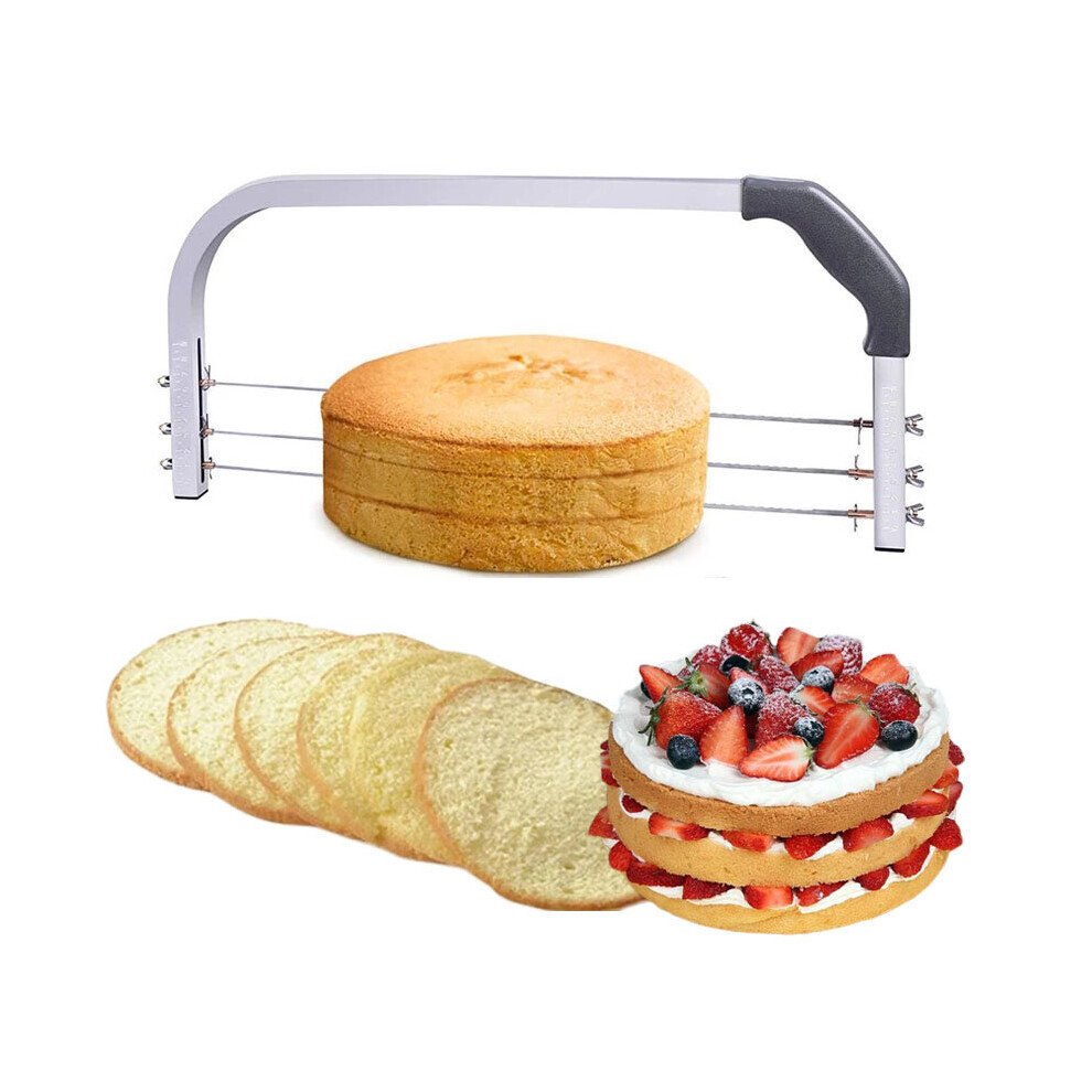 Adjustable Cake Leveler Stainless Steel Cake Cut Slicer 3Blades Cut Saw DIY Butter Bread Divide