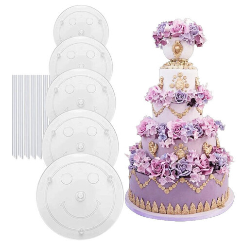 Plastic Cake Dowel Rods Set White Cake Sticks Support Rods Separator Plates DIY Baking Accessor