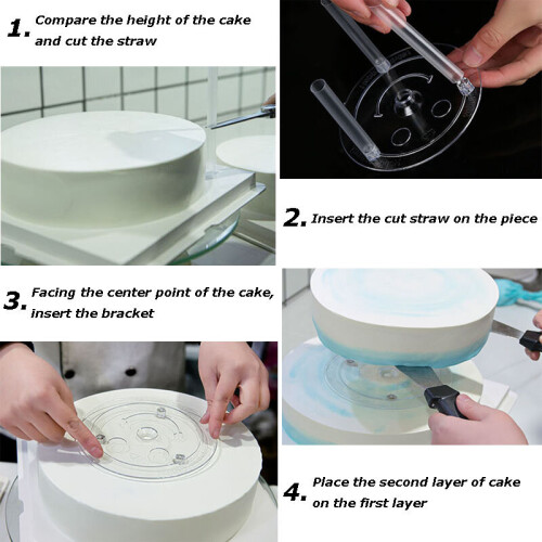 Plastic Cake Dowel Rods Set White Cake Sticks Support Rods Separator Plates DIY Baking Accessor 2