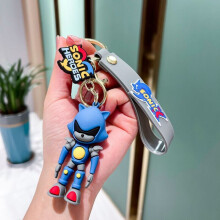 (Dark Blue) Knuckles Sonic the Hedgehog Sega Keyring Keychain Cute Cartoon Pendant Bag Charm