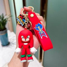 (Red) Knuckles Sonic the Hedgehog Sega Keyring Keychain Cute Cartoon Pendant Bag Charm