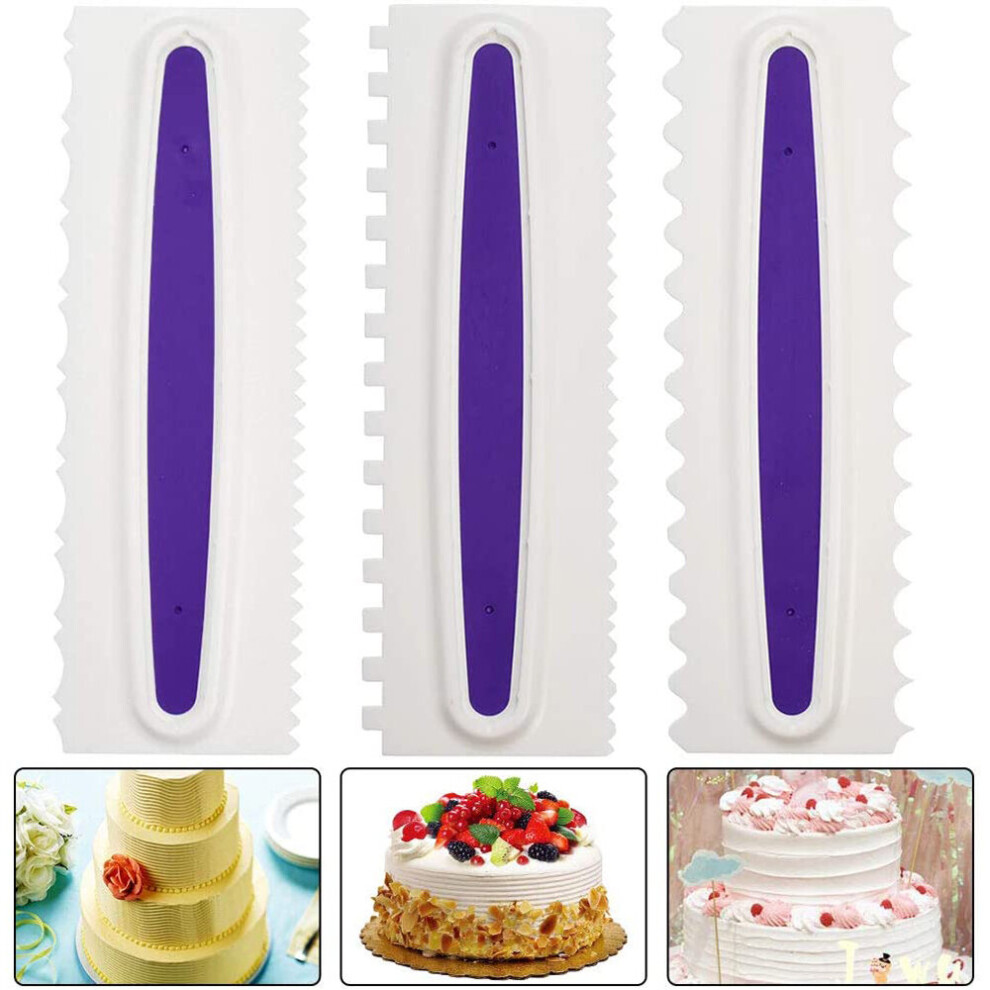 3pcs/set  Cake Decorating Tools Comb Cake Scraper Smoother Cream Decorating Icing Comb Fondant