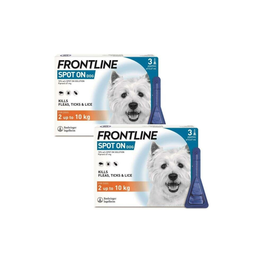 Frontline Spot On Small Dog Flea Lice Tick Treatment Kills Fleas Ticks Pack 6