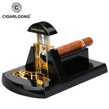 Luxury Desktop Guillotine Metal Stainless Steel Cigar Knife Desktop Solid Wood Cigar Scissors T
