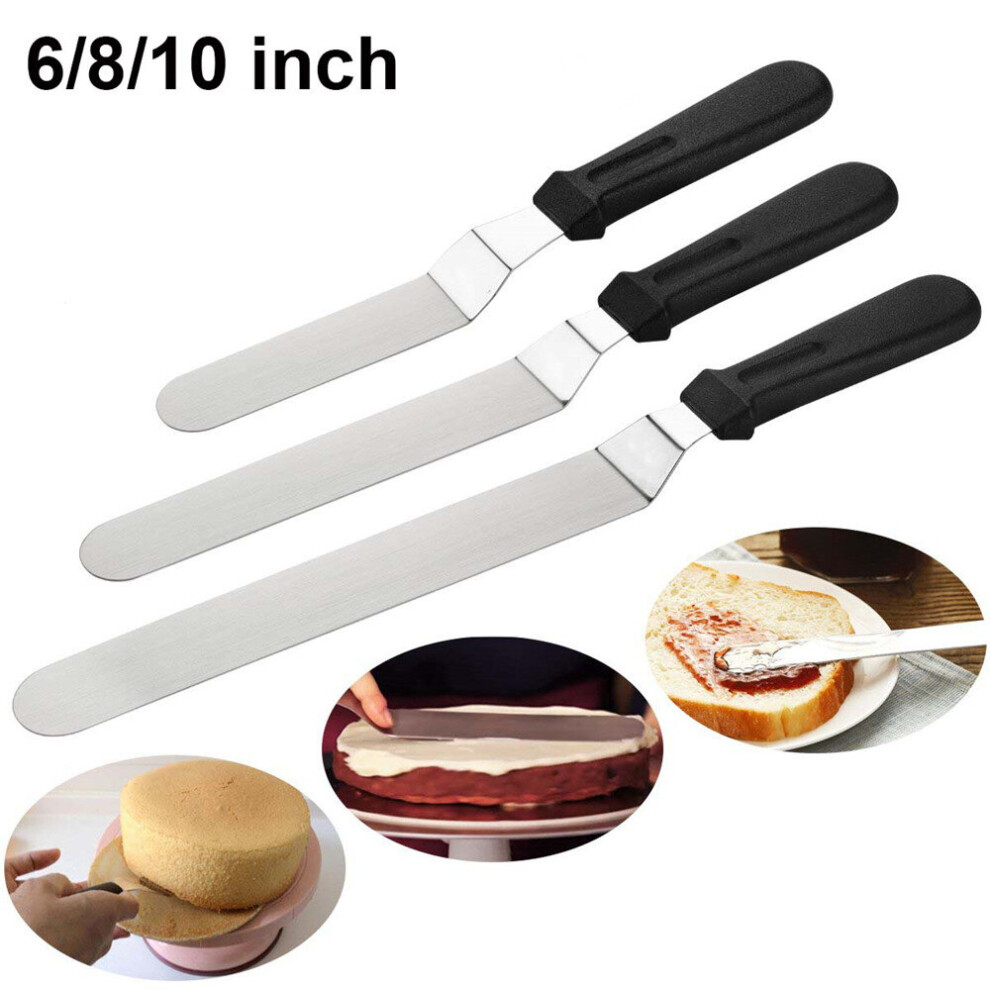 S/M/L Stianless Steel Cake Spatula Butter Cream Cake Smoother Polisher Angled Cake Scraper Icin