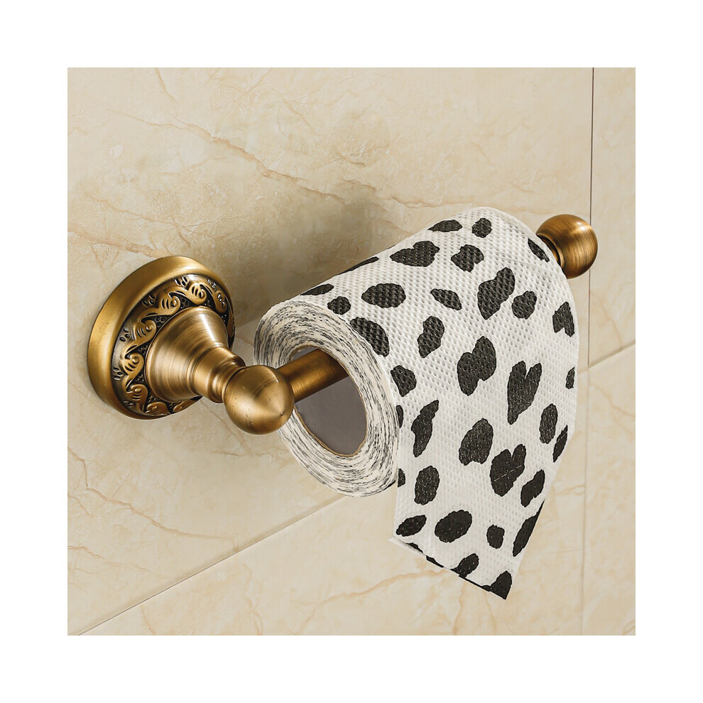 Toilet Paper Holder Wall Mounted Vintage Classic Bathroom  Antique Brass Roll Tissue Box Bathro