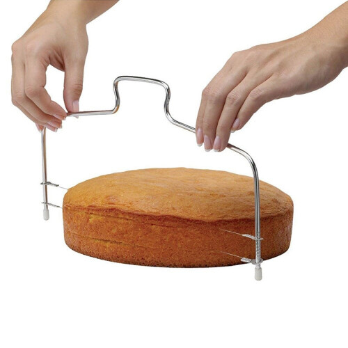 1 Piece Adjustable Stainless Steel Wire Cake Slicer Leveler Pizza Dough Cutter Trimmer Kitchen