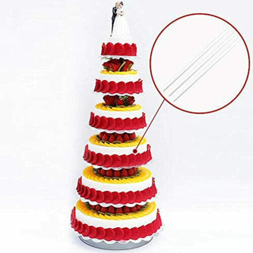 24pcs  Plastic Cake Dowel Rods cake Support Rods Easy Cut for Stacking Supporting Cake and Tier 2