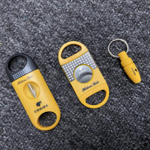 3 Cigar Set Classic Pocket Cigar Cutter V-Cut Sharp Stainless Steel Blade Guillotine Puncher Cu