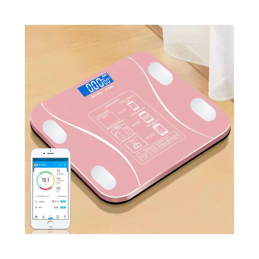 Bluetooth Weight Scales Body Fat Scales Smart Electronic Bathroom Scale Escamas LED Balance 18