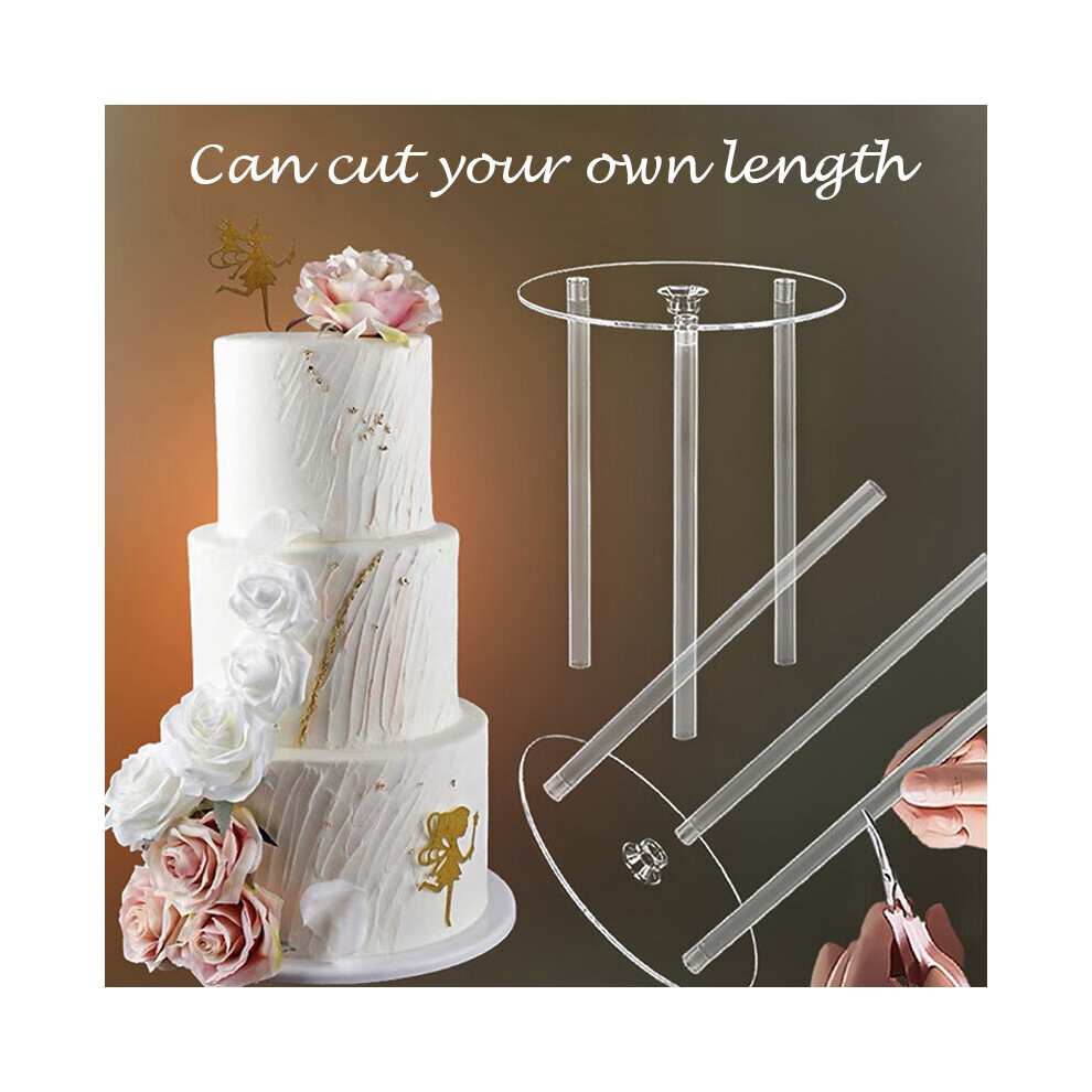New Cake Tier Support Cake Dowel Rods Set 3Pcs Sticks With 1Pc Cake Separator Plate For Tiered