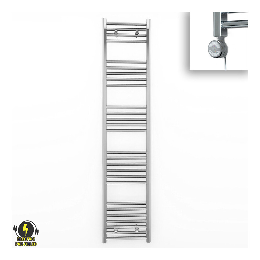 (400 X 1600Mm (Btu: 1526), With Moa Thermostatic Element) 400Mm Wide Chrome Electric Towel Rail With Thermostatic Element 5056616501993
