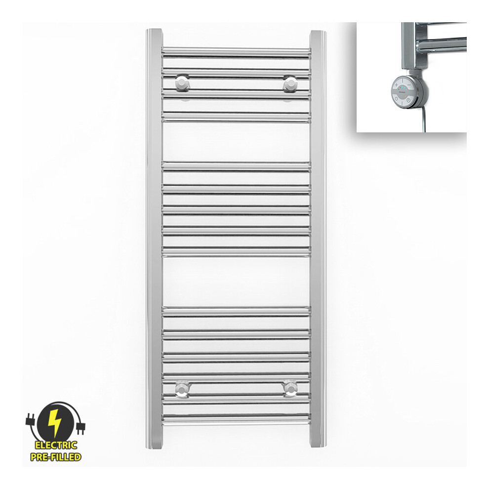 (400 X 800Mm (Btu: 797), With Moa Thermostatic Element) 400Mm Wide Chrome Electric Towel Rail With Thermostatic Element 5056616501849
