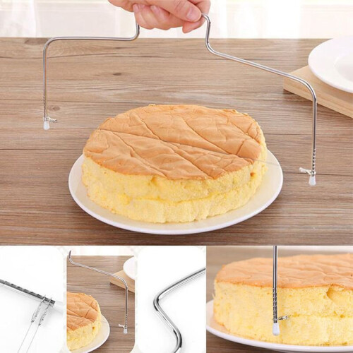 High Quality Stainless Steel Adjustable Double Wire Cake Cutter Slicer Leveler DIY Cake Tools C