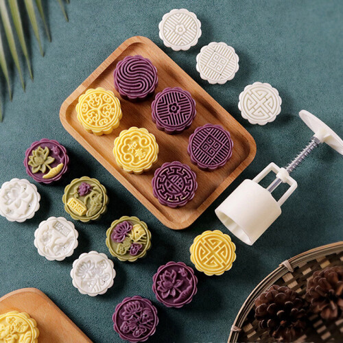 4 Set Moon Cake Mold With 12 Stamps 50g/100g Flower Mooncake Press Moon  Cake Mould | Fruugo BH