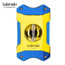Lubinski Stainless Steel Cigar Punch Cigar v Cutter Luxury Set With Stand Holder
