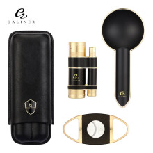 Galiner Gas Torch Lighter Cigar Cutter Guillotine Metal House Cigar Ashtray Outdoor Travel Ciga