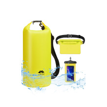 VBIGER 20L Waterproof Dry Bag with Phone Pouch & Bum Bag (Yellow) IPX6 - 3-in-1 Canoeing Gear, 70D Nylon, 40463-1