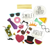 Selfie Props Photo Booth Childrens Kids Party Novelty Gift Fun Set of 20 Bundle