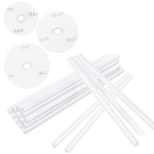 Cake Supports - Pack Of 18 Cake Stands, Reusable Dowel Rods, Cake Supports With 3 Cake Plates,