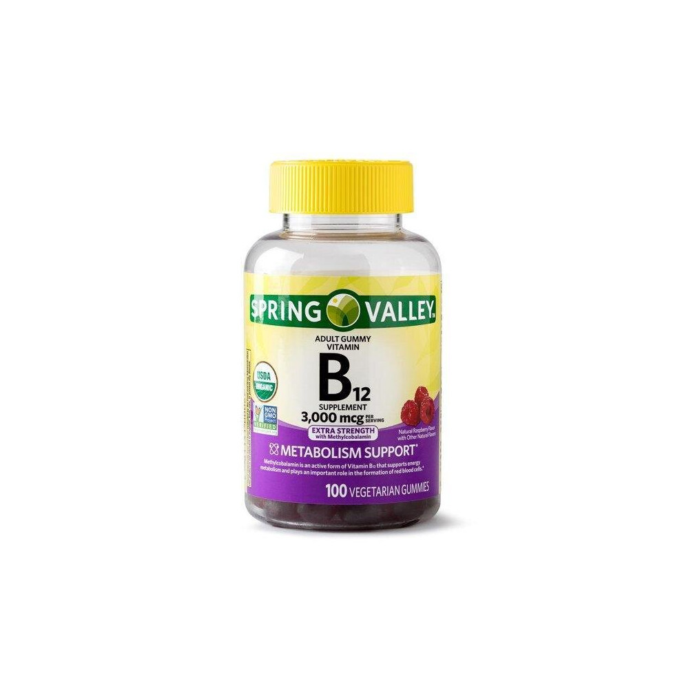 Spring Valley Vitamin B12 Gummy, 3000 Mcg, 100 Ct